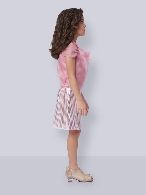 Peppermint Girls Sequins Top with Skirt 16342 2