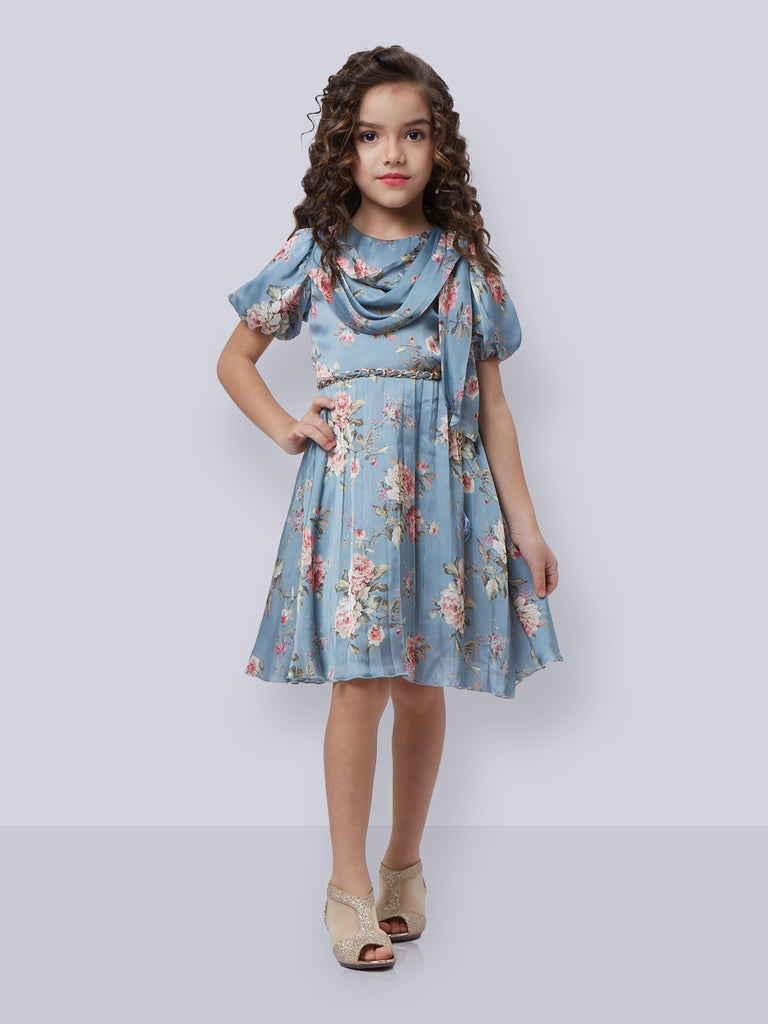 Peppermint Girls Floral Print Dress Belt & Purse 16407 1