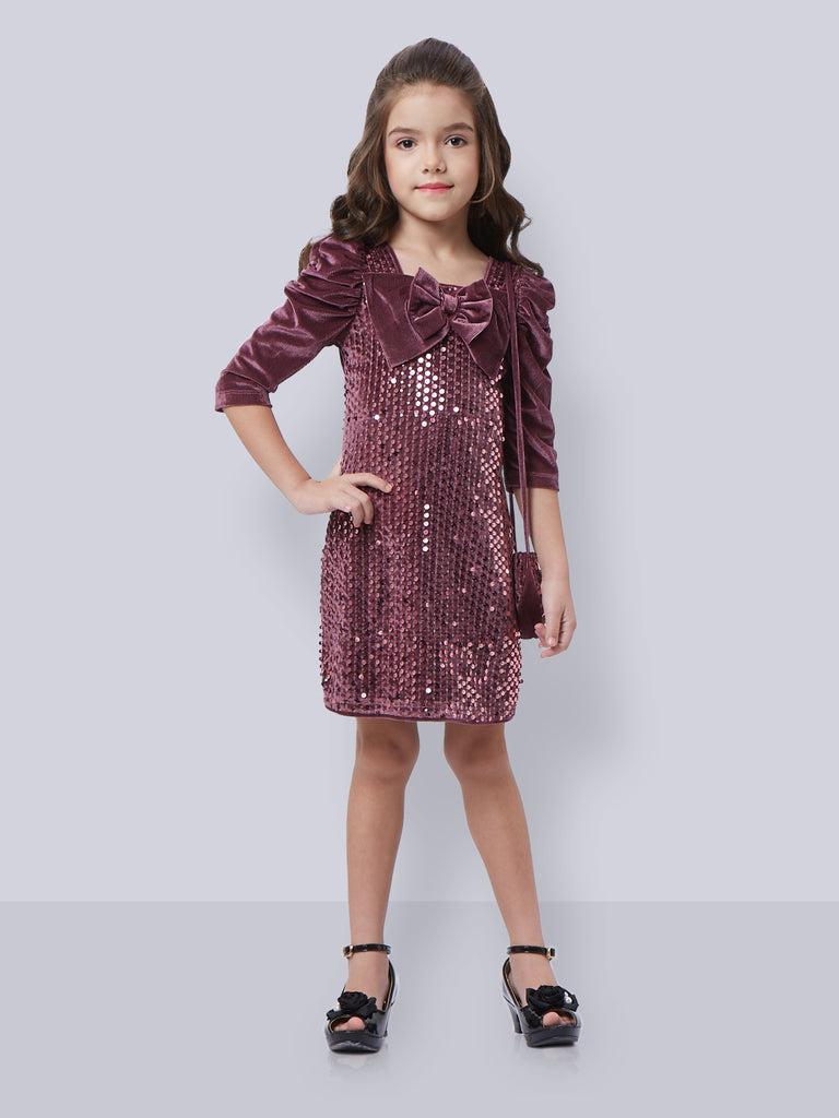 Peppermint Girls Sequins Dress with Purse 16420 7