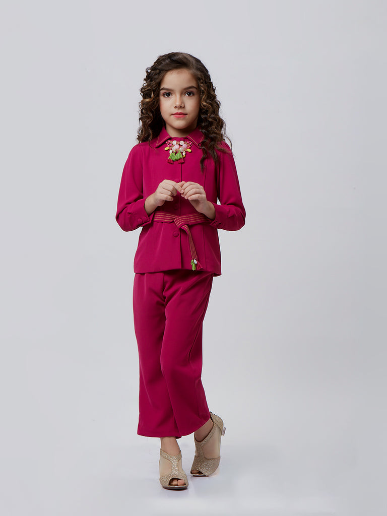 Girls Trendy Top Pant with Belt 16454