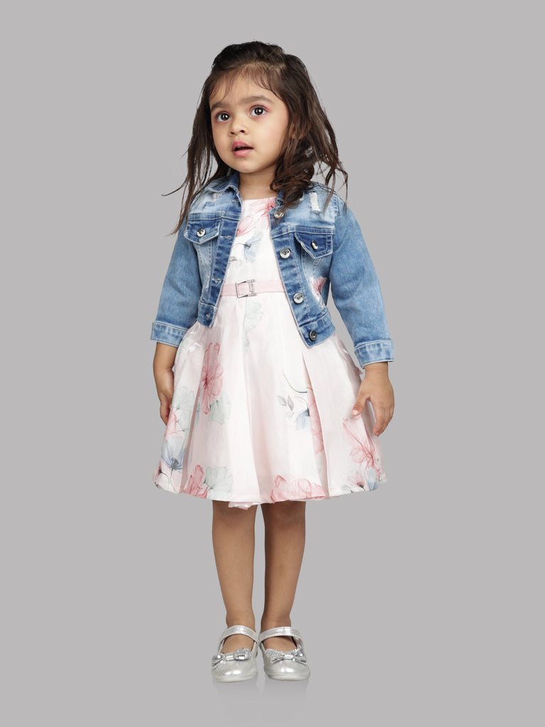 Peppermint Girls Floral Print Dress with Jacket 16532 1