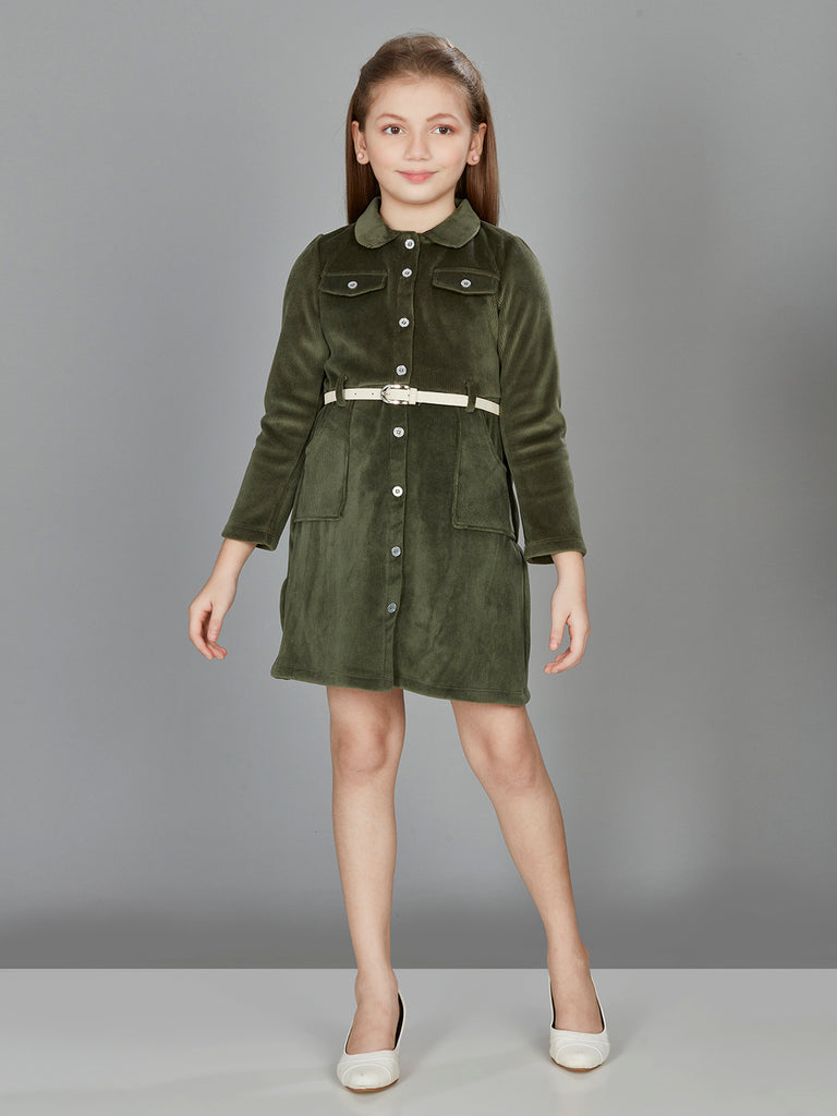 Peppermint Girls Textured Dress with Belt 16592 1