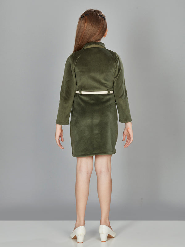 Peppermint Girls Textured Dress with Belt 16592 2