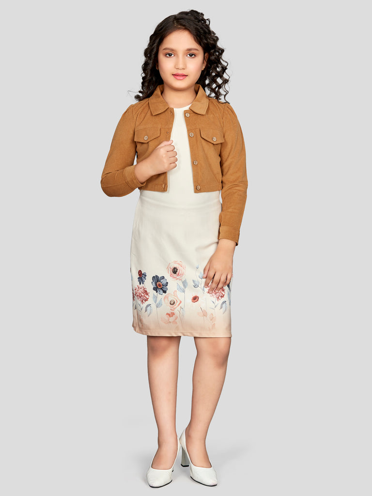 Girls Floral Print Dress with Jacket 16593