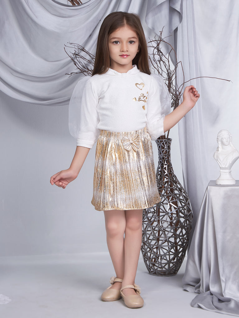 Girls Foiled Top with Skirt 16736