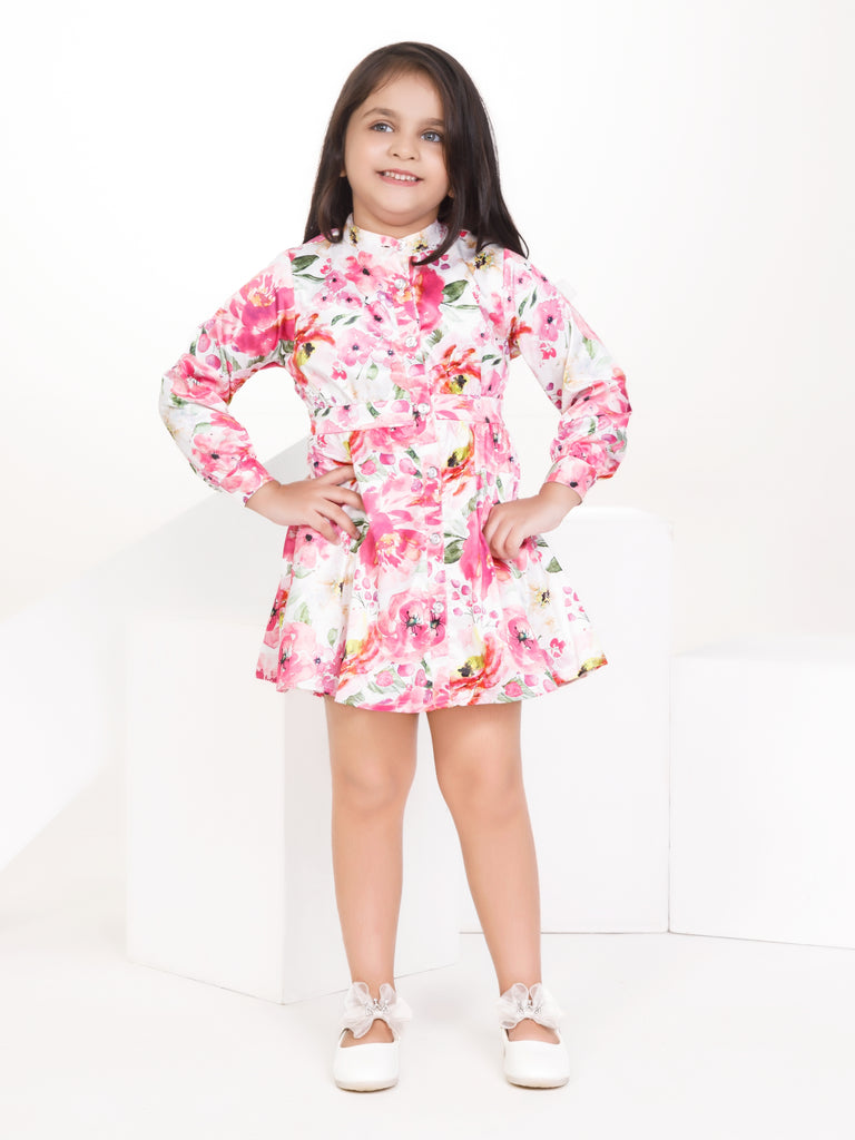 Girls Floral Print Dress 16741