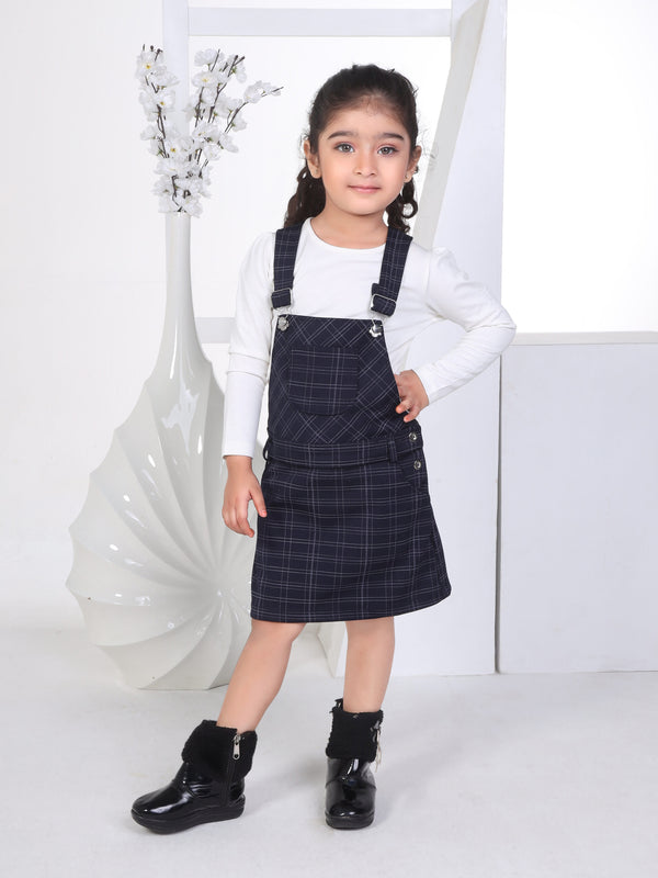 Girls Checkered Top with Dungaree 16746