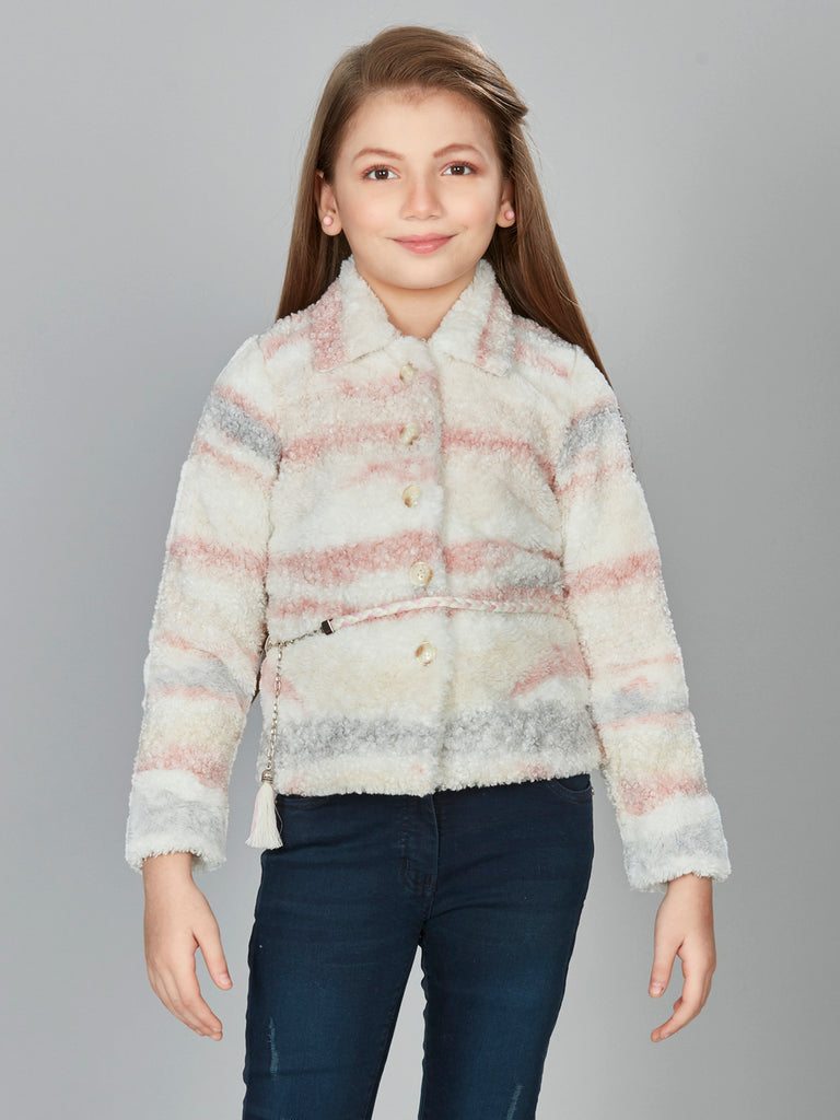Peppermint Girls Abstract Print Jacket with Belt 16747 1