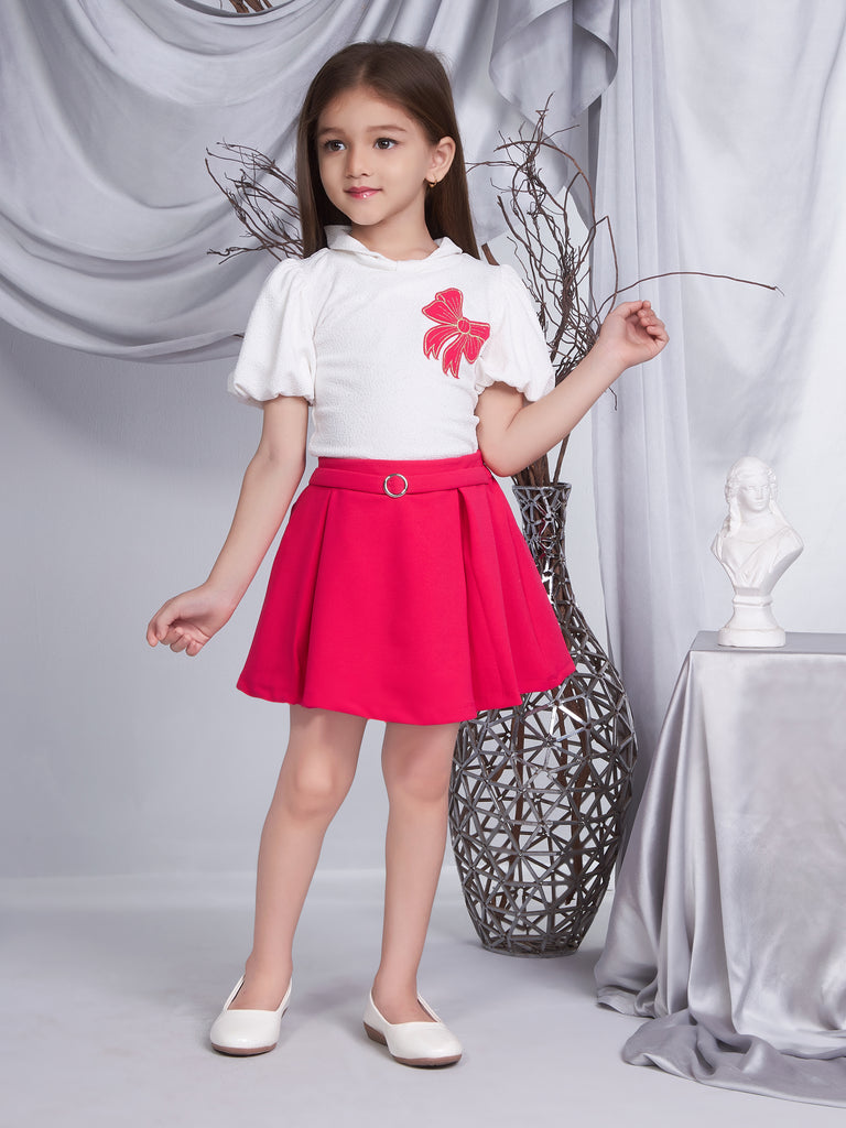 Girls Textured Skirt with Top 16749