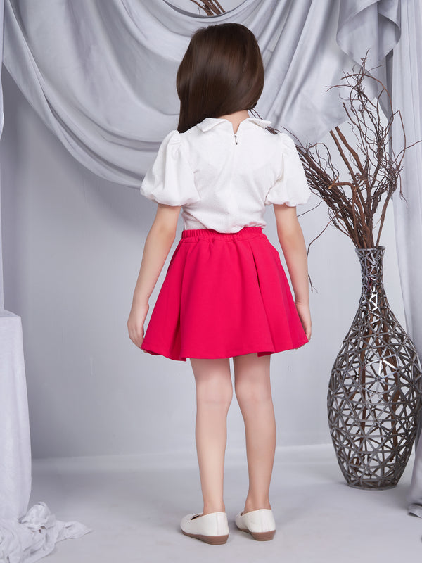 Peppermint Girls Textured Skirt with Top 16749 2