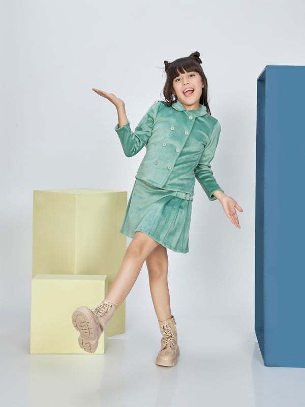 Girls Textured Top with Skirt 16799