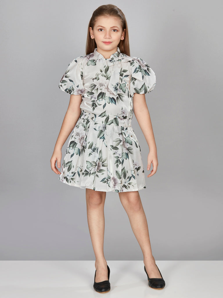 Peppermint Girls Floral Print Top with Skirt 17050 1