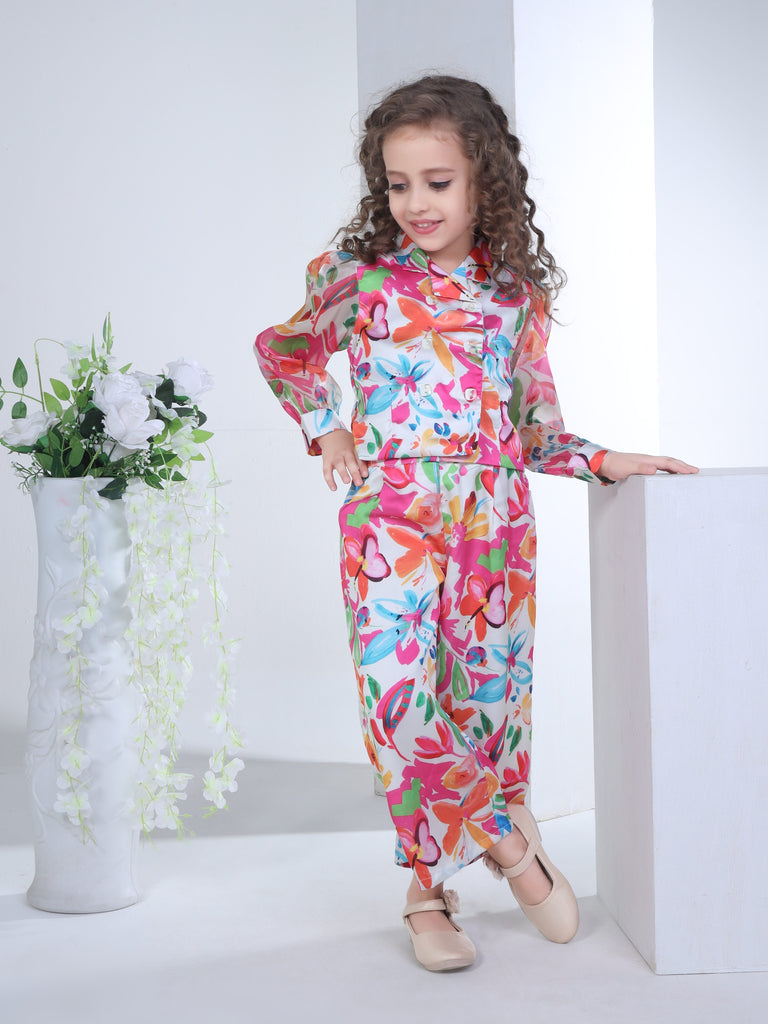 Girls Abstract Print Top with Pant 17051