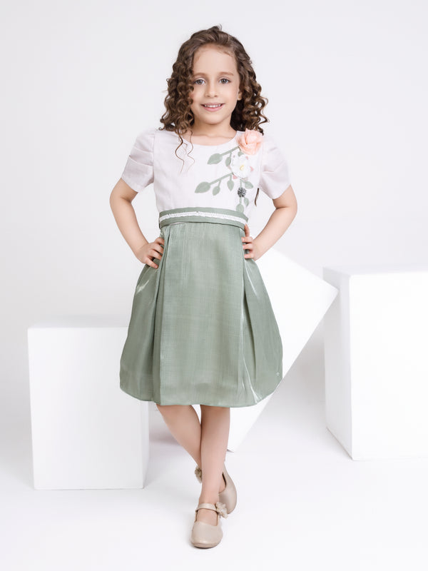 Girls Textured Dress with Belt 17283