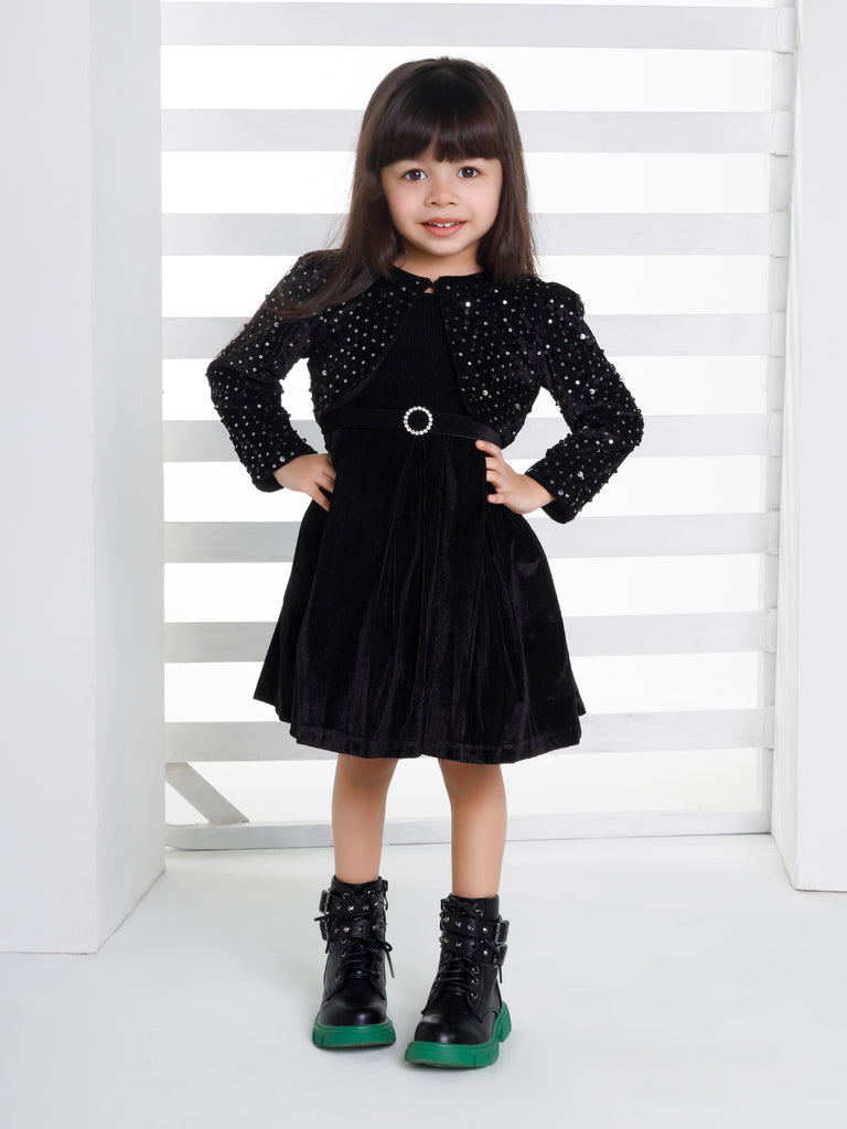 Girls Velvet Dress with Jacket 17321