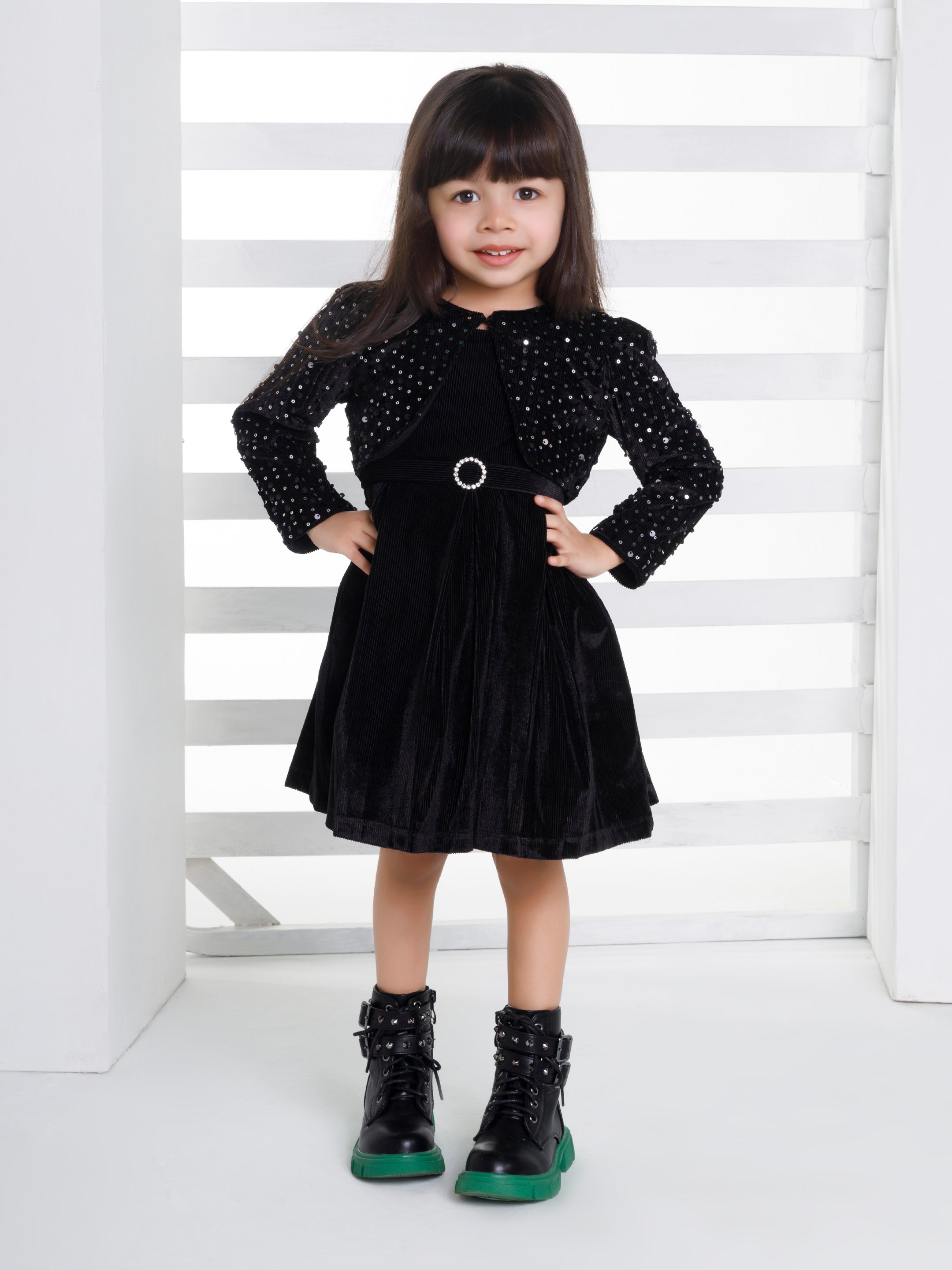 Girls Velvet Dress with Jacket 17321 Peppermint - Main Image