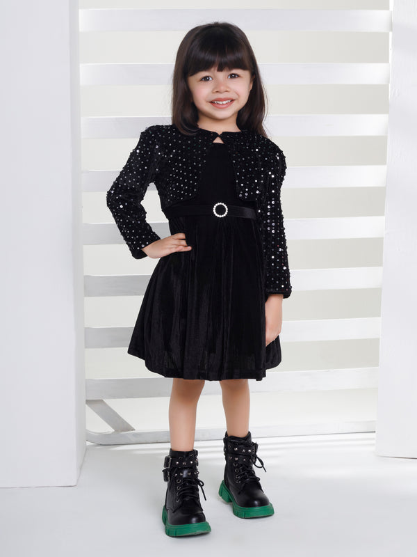 Girls Velvet Dress with Jacket 17321