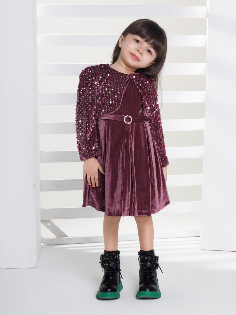 Girls velour dress popular