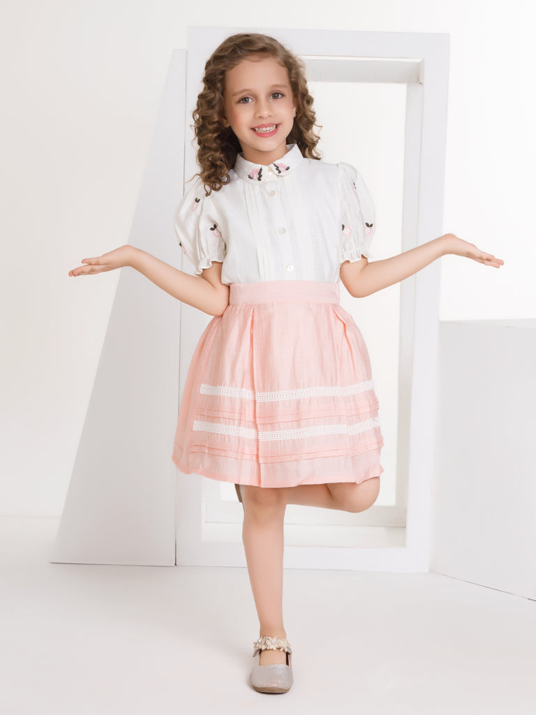 Girls Zari Top with Skirt 17322