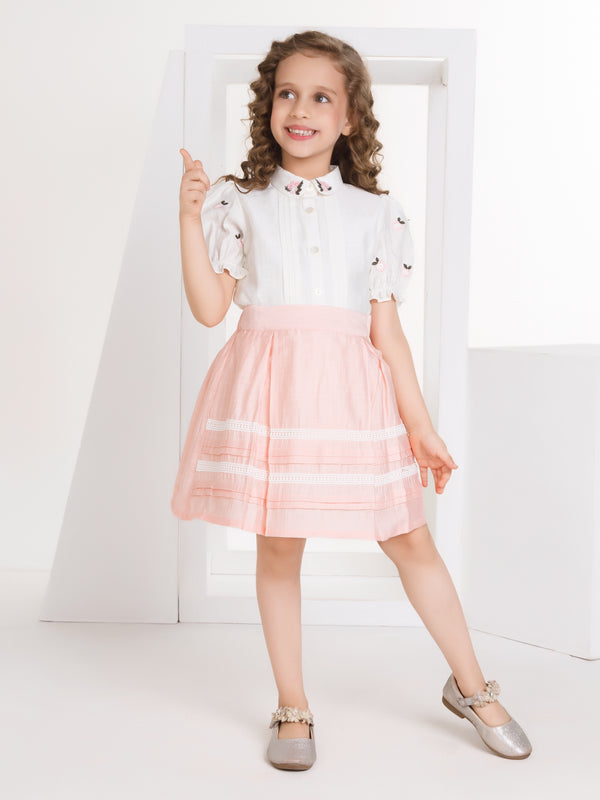 Girls Zari Top with Skirt 17322