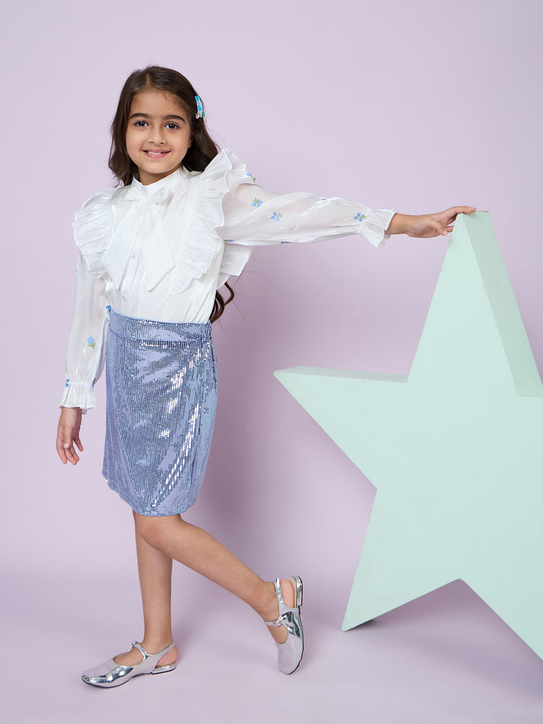 Girls Sequins Skirt with Top 17324