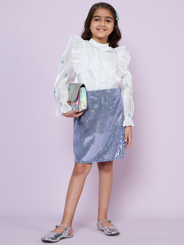 Girls Sequins Skirt with Top 17324