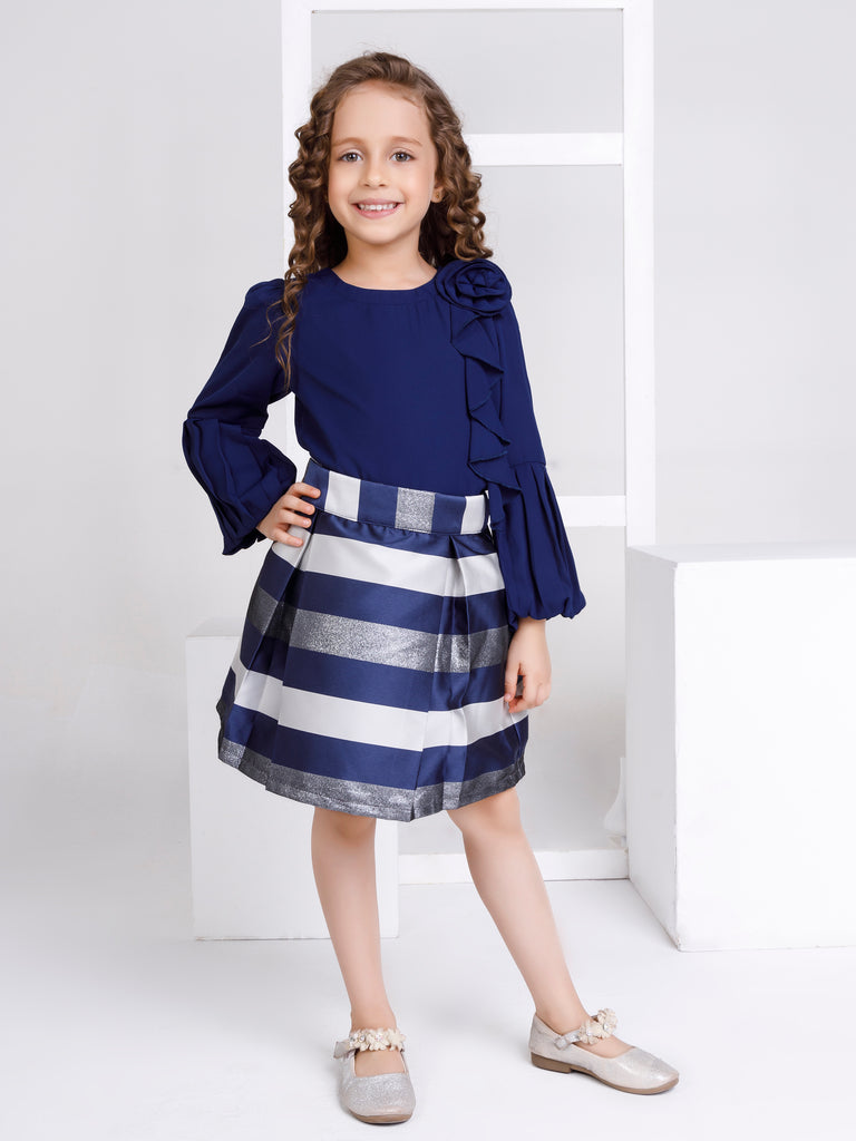 Girls Jaquard Skirt with Top 17330