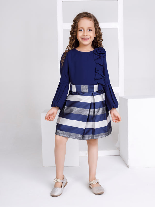 Girls Jaquard Skirt with Top 17330