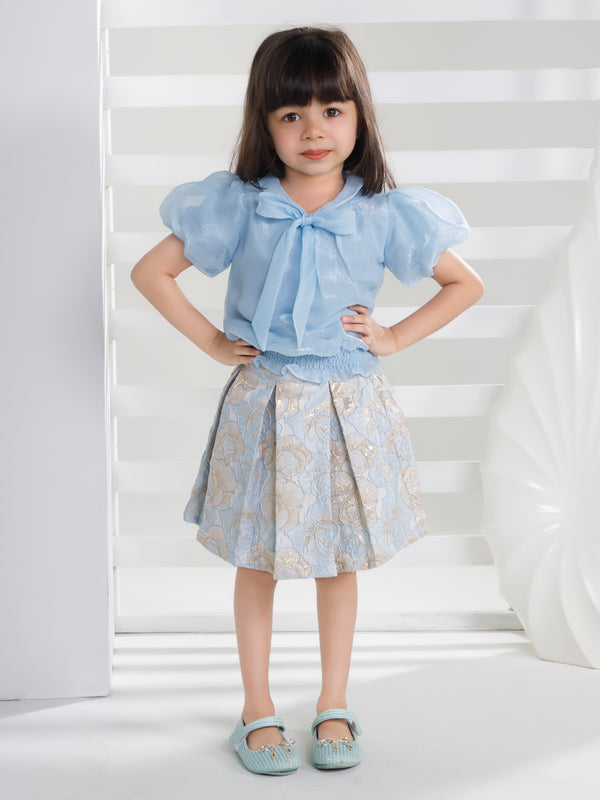 Girls Jaquard Skirt with Top 17334