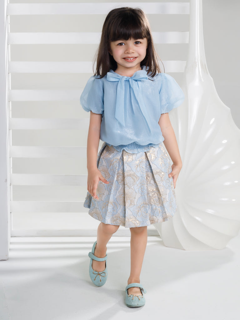 Girls Jaquard Skirt with Top 17334