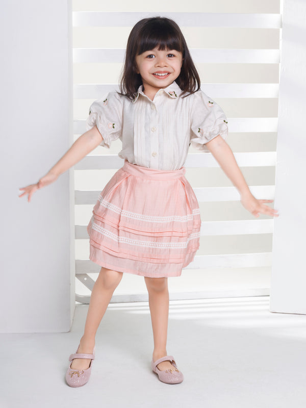 Girls Zari Skirt with Top 17338