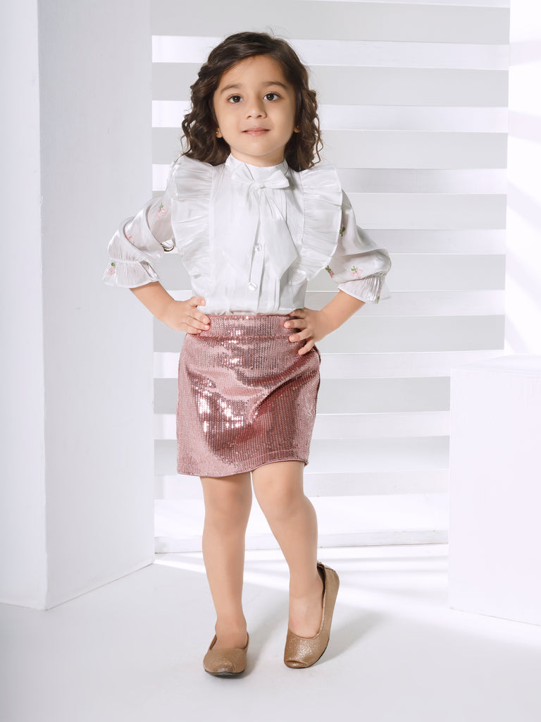 Girls Sequins Skirt with Top 17357