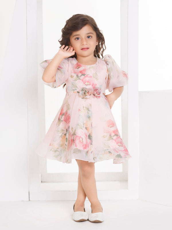 Girls Floral Print Dress 18415