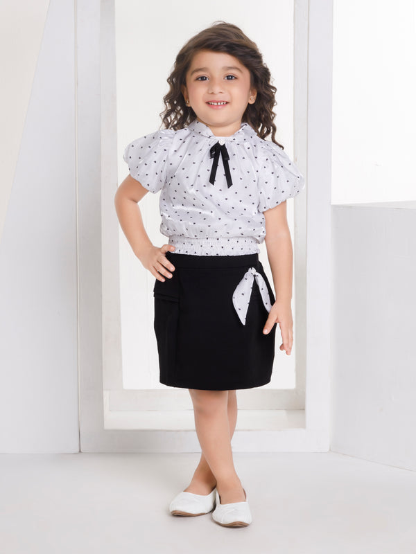 Girls Geometric Print Skirt with Top 18441