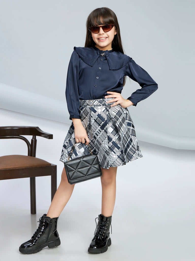 Girls Checkered Skirt with Top 18673