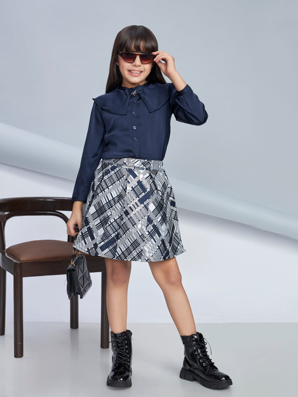 Girls Checkered Skirt with Top 18673