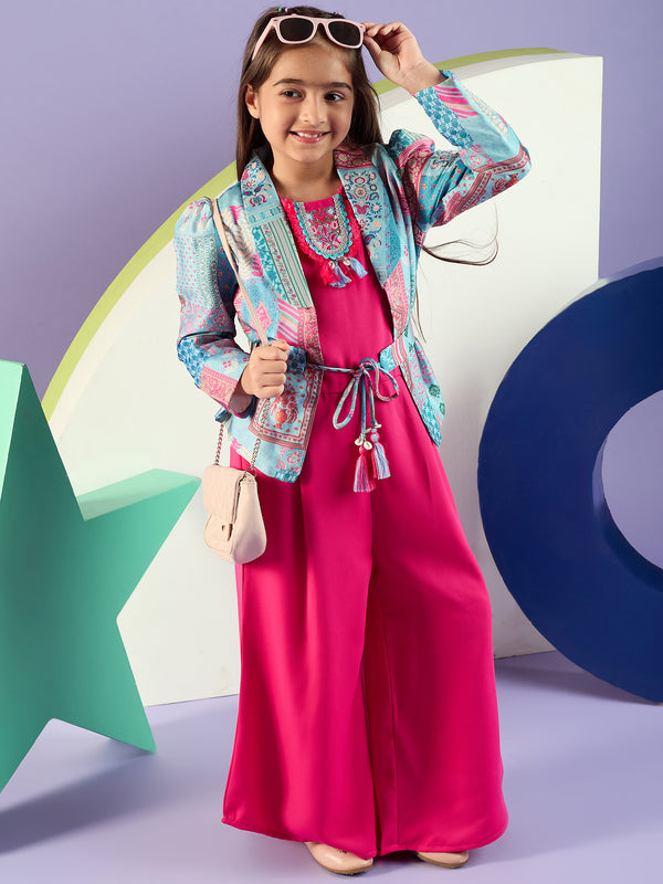 Girls Ethnic Jumpsuit Jacket & Belt 18699