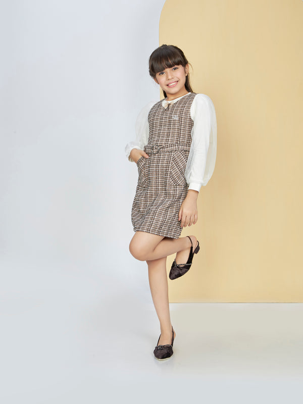 Girls Textured Dress with Top 18710