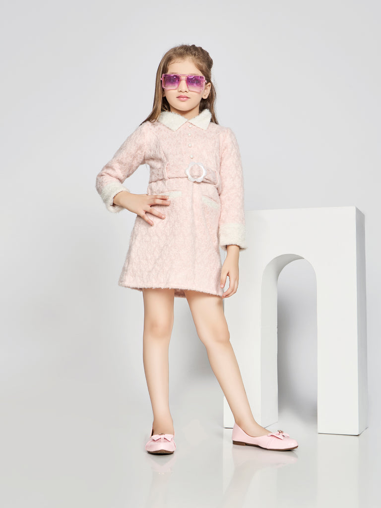 Girls Jaquard Dress with Belt 19665