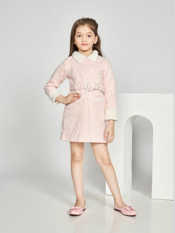 Girls Jaquard Dress with Belt 19665