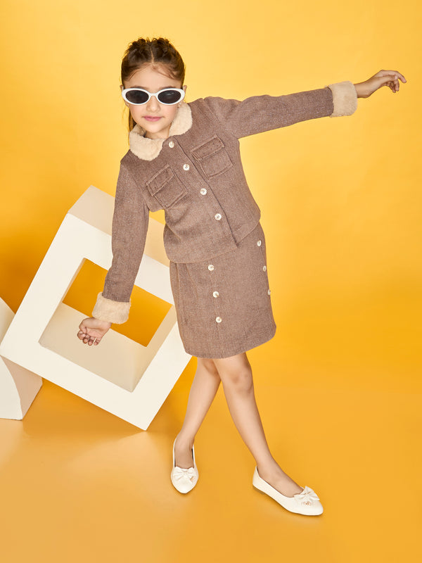 Girls Textured Skirt & Top 19667