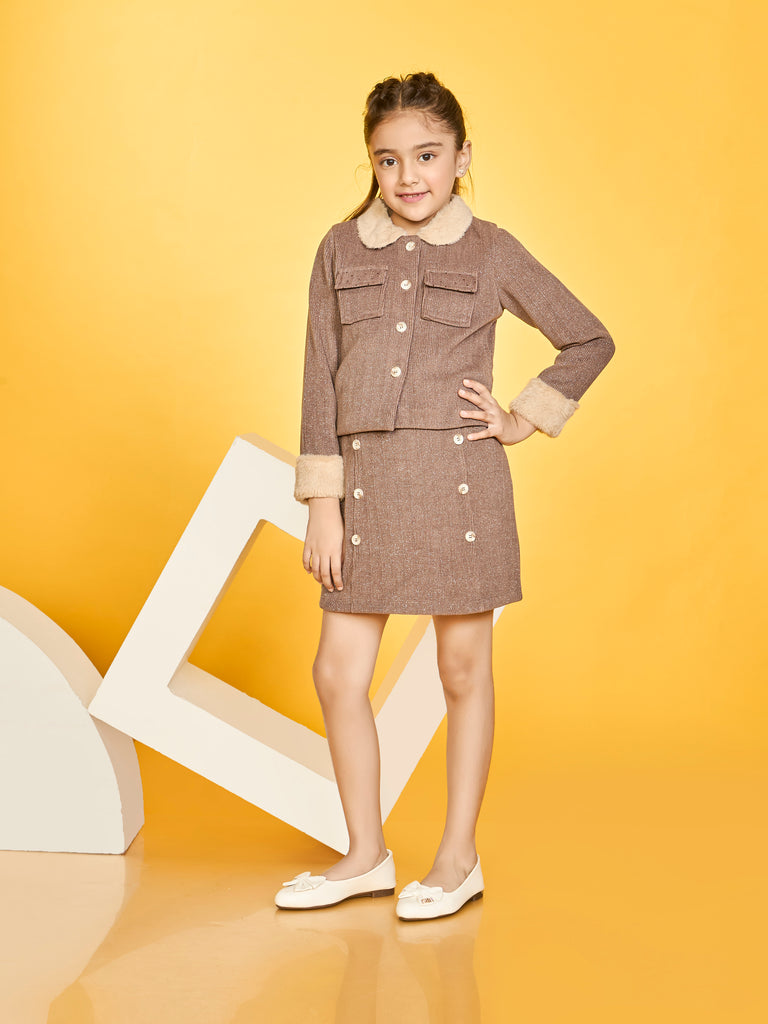 Girls Textured Skirt & Top 19667