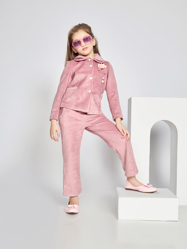 Girls Velvet Pant & Coat 19674
