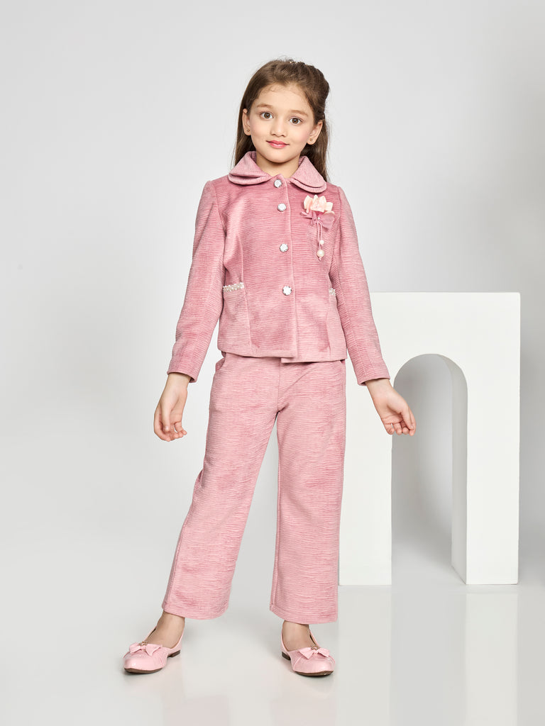 Girls Velvet Pant & Coat 19674