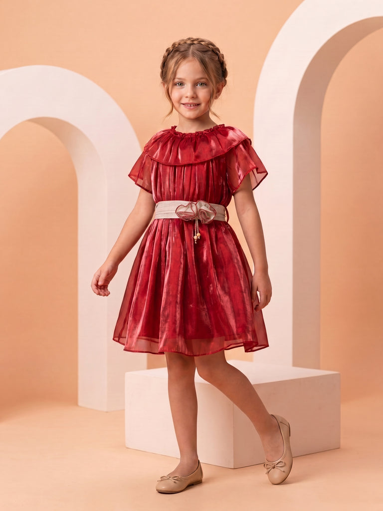 Girls Casual Dress with Belt 19699