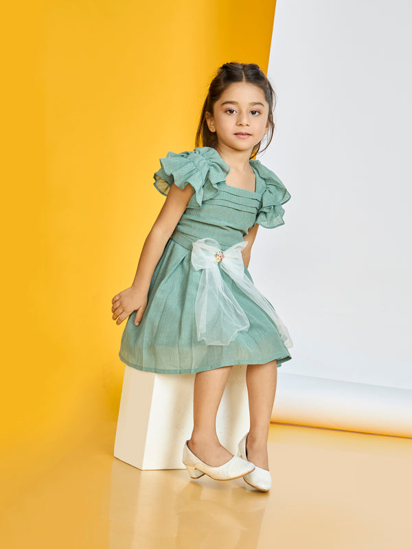 Girls Festive Dress with Belt 19706