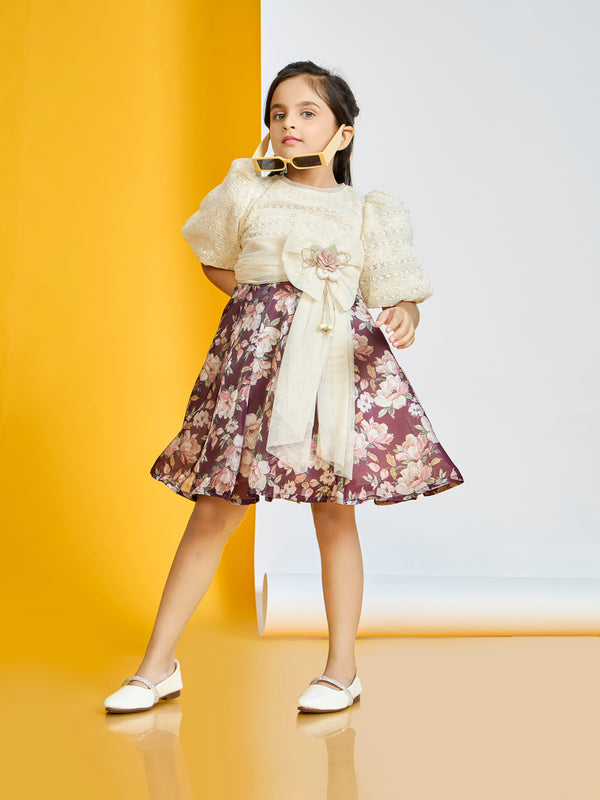 Girls Floral Print Dress 19710