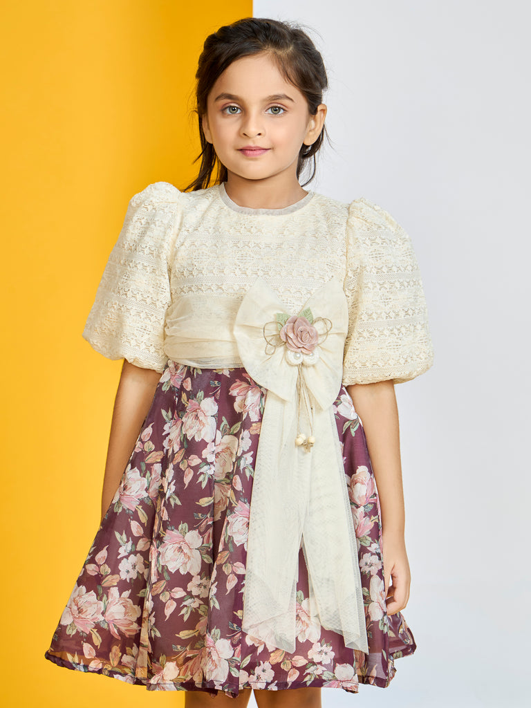 Girls Floral Print Dress 19710
