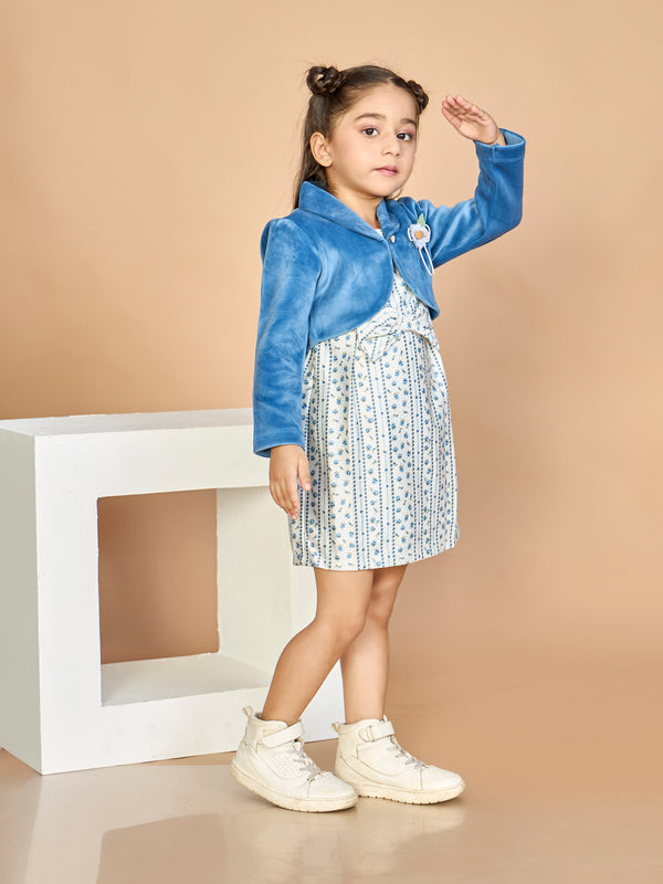 Girls Velvet Dress & Jacket 19723