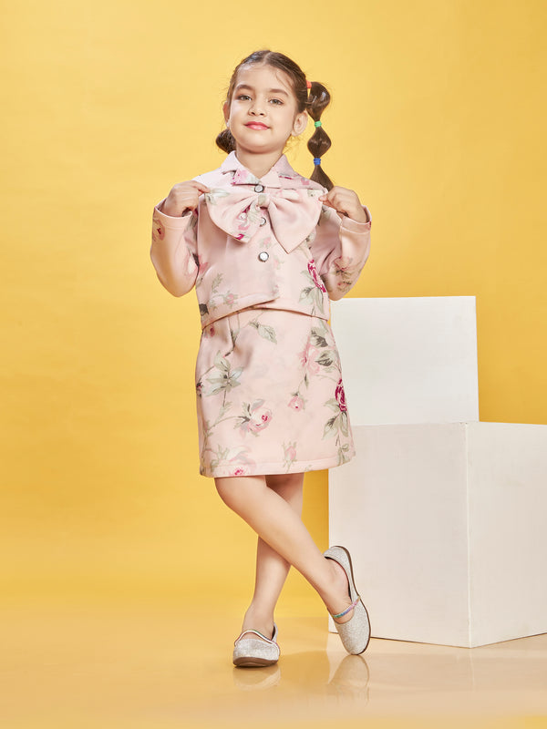 Girls Printed Skirt & Top with Hairclip 19772